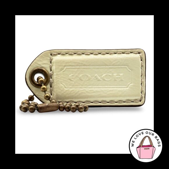 65th Anniversary COACH Leather Antique Brass Key Fob Bag Charm Keychain Hang Tag - Picture 1 of 1